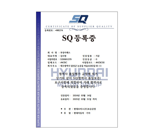 SQ 가공 [현대자동차, 2024]